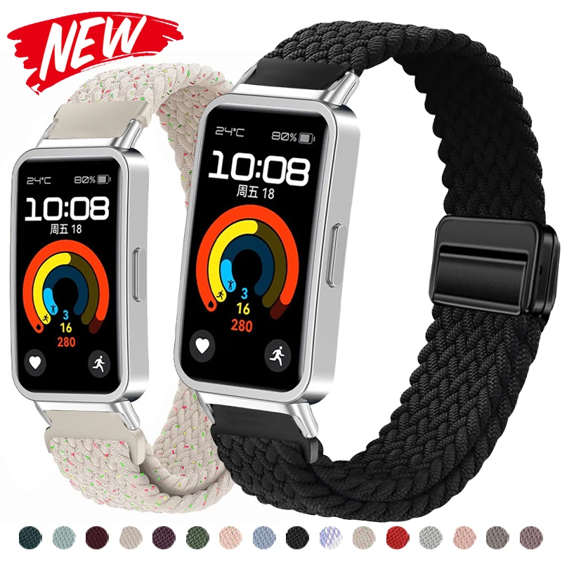 

Nylon Strap For Huawei Band 11 Pro Braided Comfortable Magnetic Buckle Adjustable watchband Huanwei Band 10/9/8 Accessories Belt