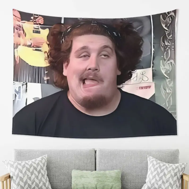VIKAMA Funny Man Headband Face Wide Tapestry Hanging for Living Room Wall Art Cozy Aesthetic Warm Unique Home Decor