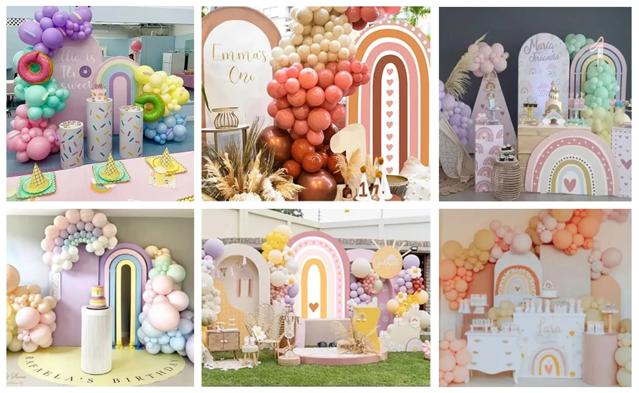 أقواس مقوسة أغطية خلفية لحفلات أعياد الميلاد رائعة مقوسة خلفية غطاء حامل كيارا خلفيات مقوسة عرض الدعائم