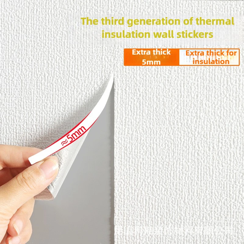 50cmx5m Self-Adhesive Thermal Wall Panels - Thick SXP Foam Insulation for Bed Walls, Cold Protection - Moisture-Resistant - Home