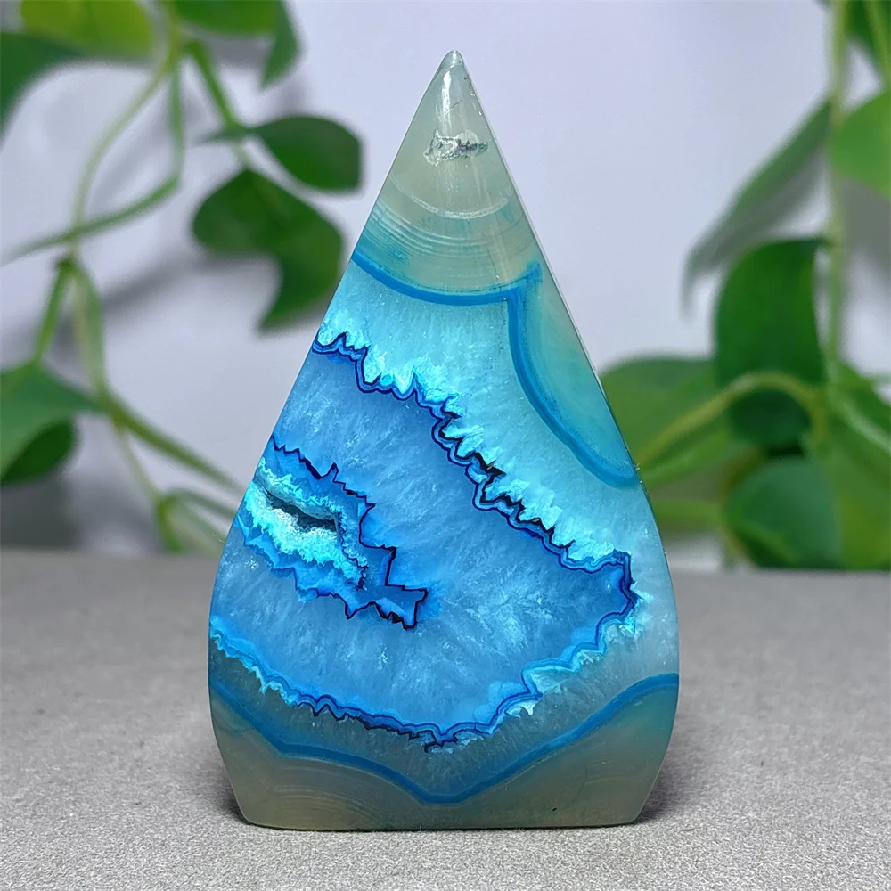 Blue Silk Agate Free Form Crystal Natural Stone Quartz Minerals Home Decoritems Reiki Gifts Energy Healing Luck Love