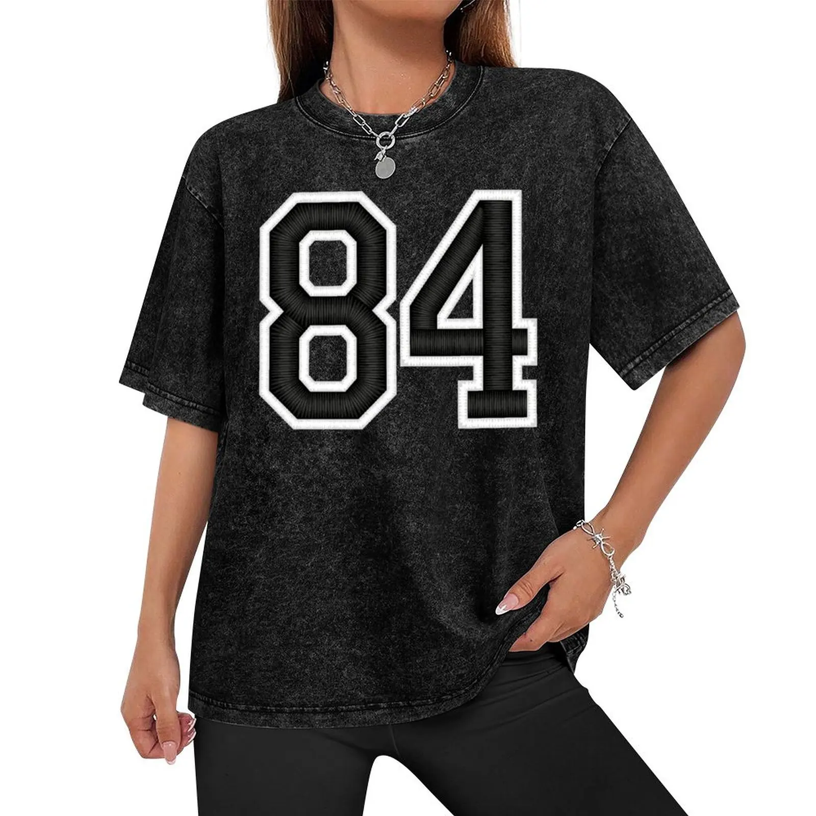 84 Black Jersey Sports Number eighty-four Football 84 T-Shirt oversized designer shirts affliction shirts cotton t shirt men