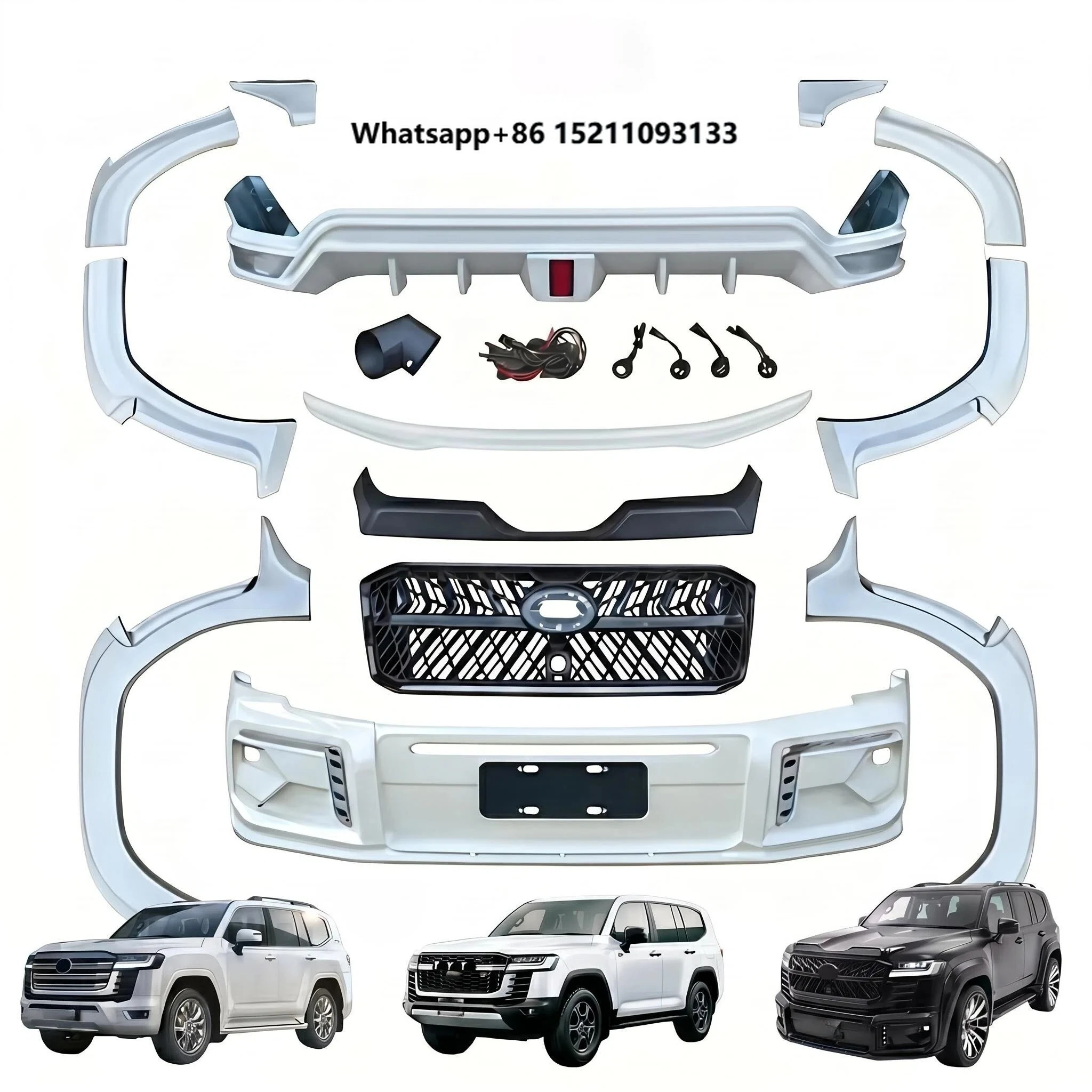 Front Rear Bumper Bodykit for Land Cruiser LC300 2021+ PP Car Exterior Modification Upgrade Kit