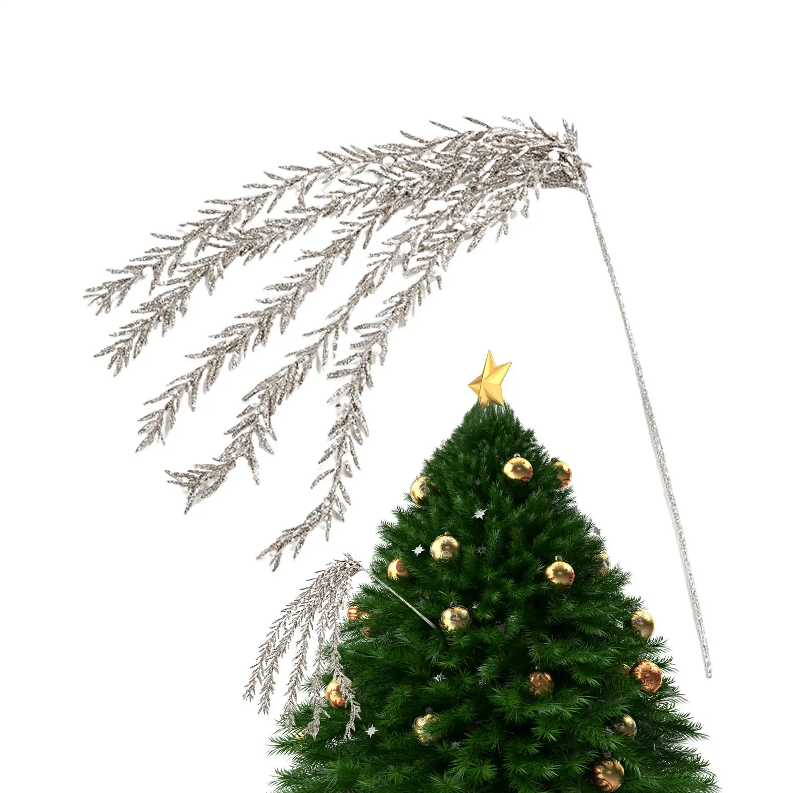 Christmas Picks For Tree Glitter Branches Decorations Christmas Picks For Crafts For Indoor Holiday Winter Fall Mantle Outdoor