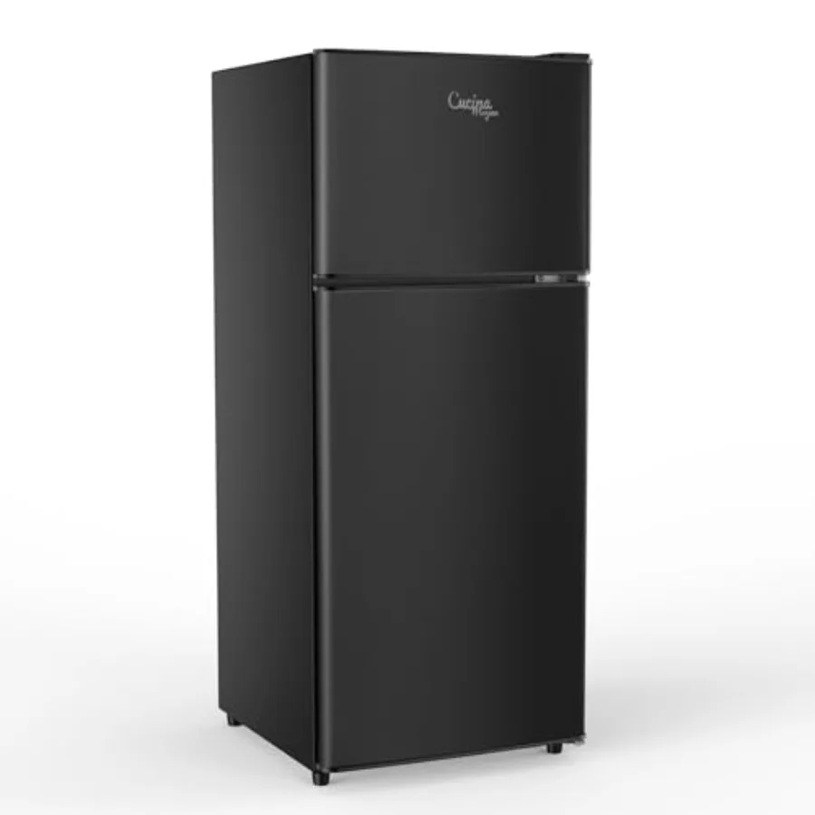 

Мини-холодильник с морозильной камерой, небольшой холодильник объемом 3,8 куб. фута, энергосберегающий, с низким уровнем шума, 7, регулируемый термостат, двухдверный маленький холодильник