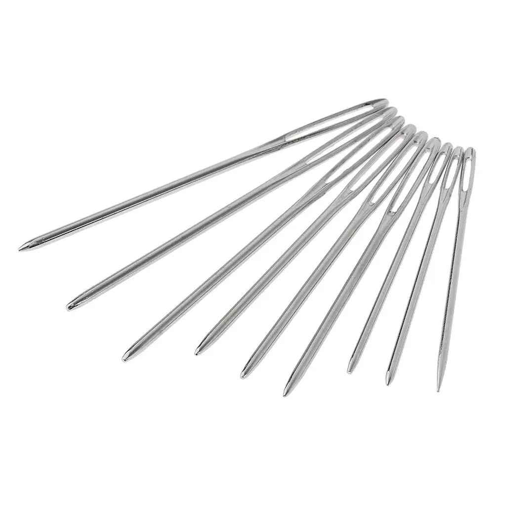 Silver Stainless Steel Embroidery Hand Extra Thick Shaft Large Eye for Crafting Sewing Patchwork and Needlework