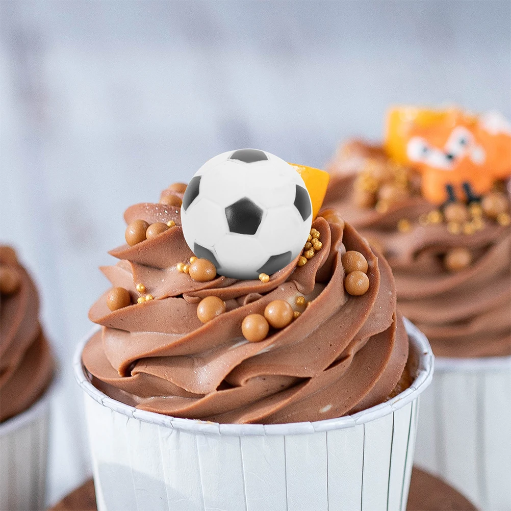

10Pcs Soccer Birthday Cake Decorations Football Party Cupcake Toppers For Kids Birthday Events And Celebrations