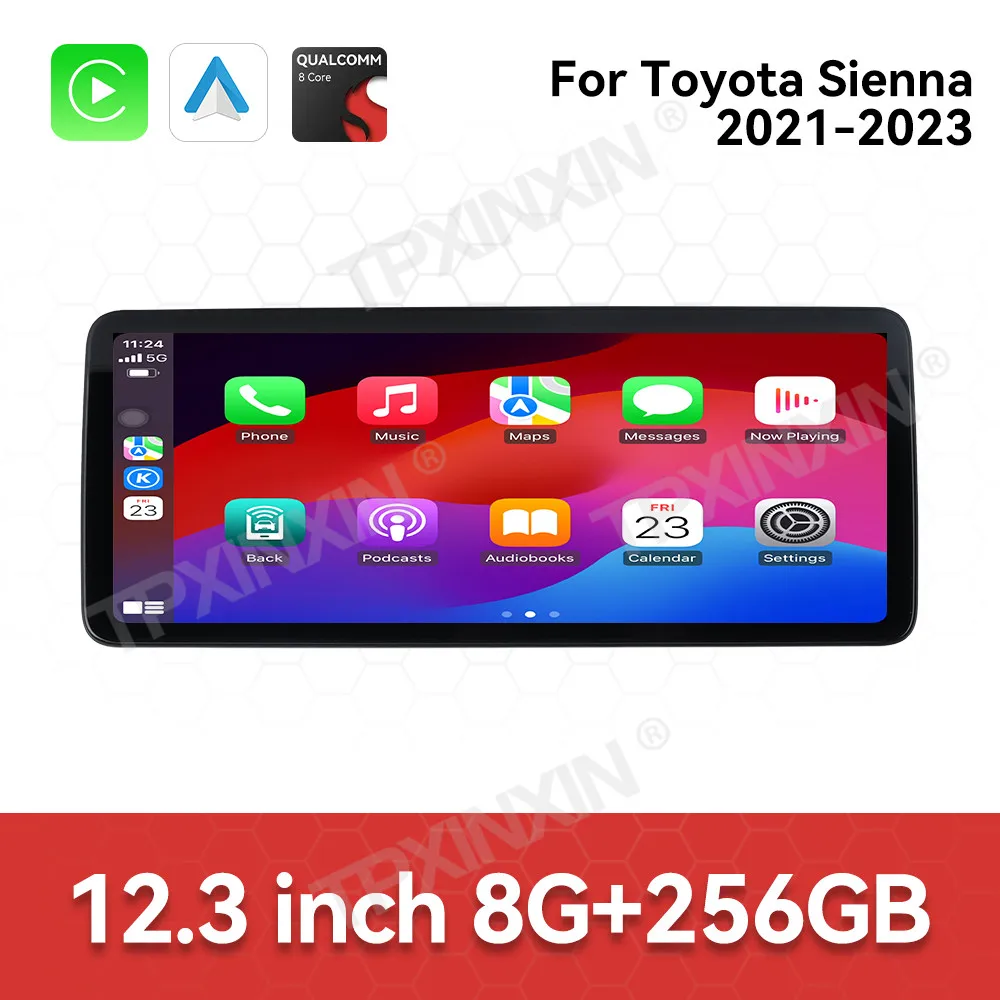 

Ultra Thin Smart Screen Car Radio For Toyota Sienna 2021-2023 Android Auto GPS Navigation Multimedia Stereo Receiver Head Unit