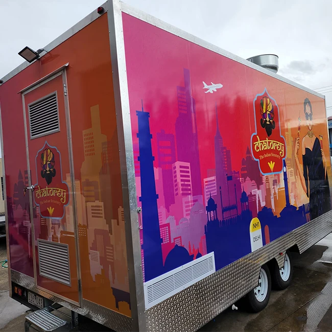 Fully Equipped Fast Food Trailer with Water and Hot Dog Station, Mobile Italian Ice Cream Cart for Street Service