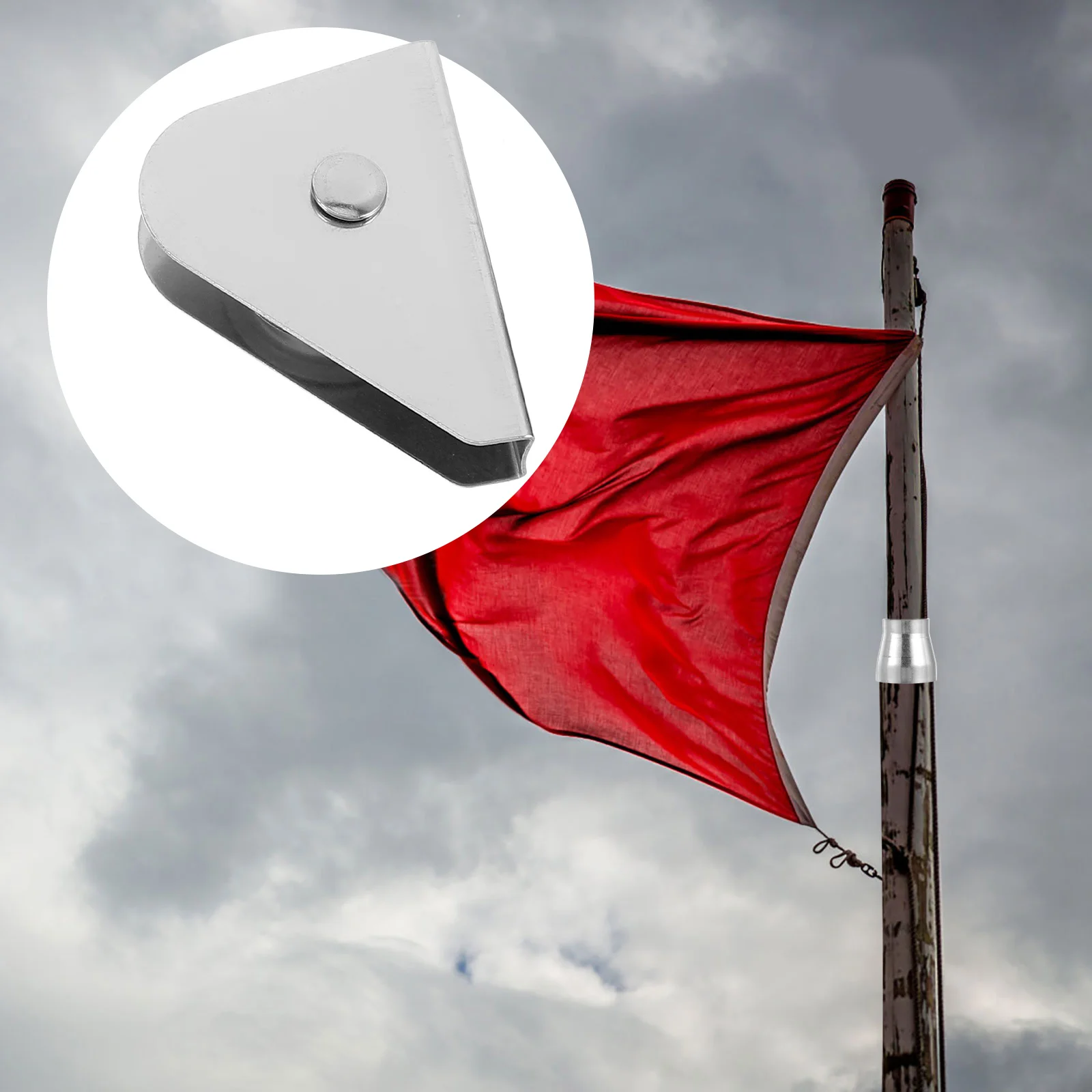 

4pcs Flagpole Pulley Hardware Heavy Duty Stainless Steel Single Sheave Bearing Pulley For Outdoor Flag Lifting Quiet Weather