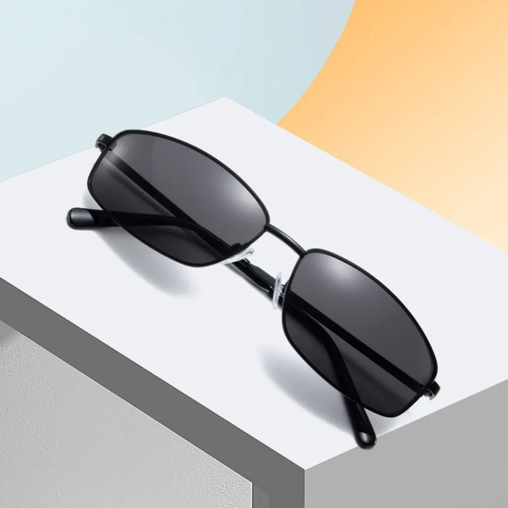 

Vintage Metal Frame Square Sunglasses Y2K UV400 Sun Glasses Punk UV Resistant Cycling Glass Shades Eyewear Selfie