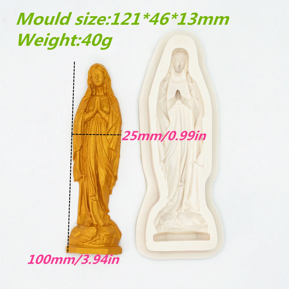 Molde de silicona de Ángel de la estatua de María, herramientas de decoración de pasteles de cocina para repostería DIY, suministros de moldes de