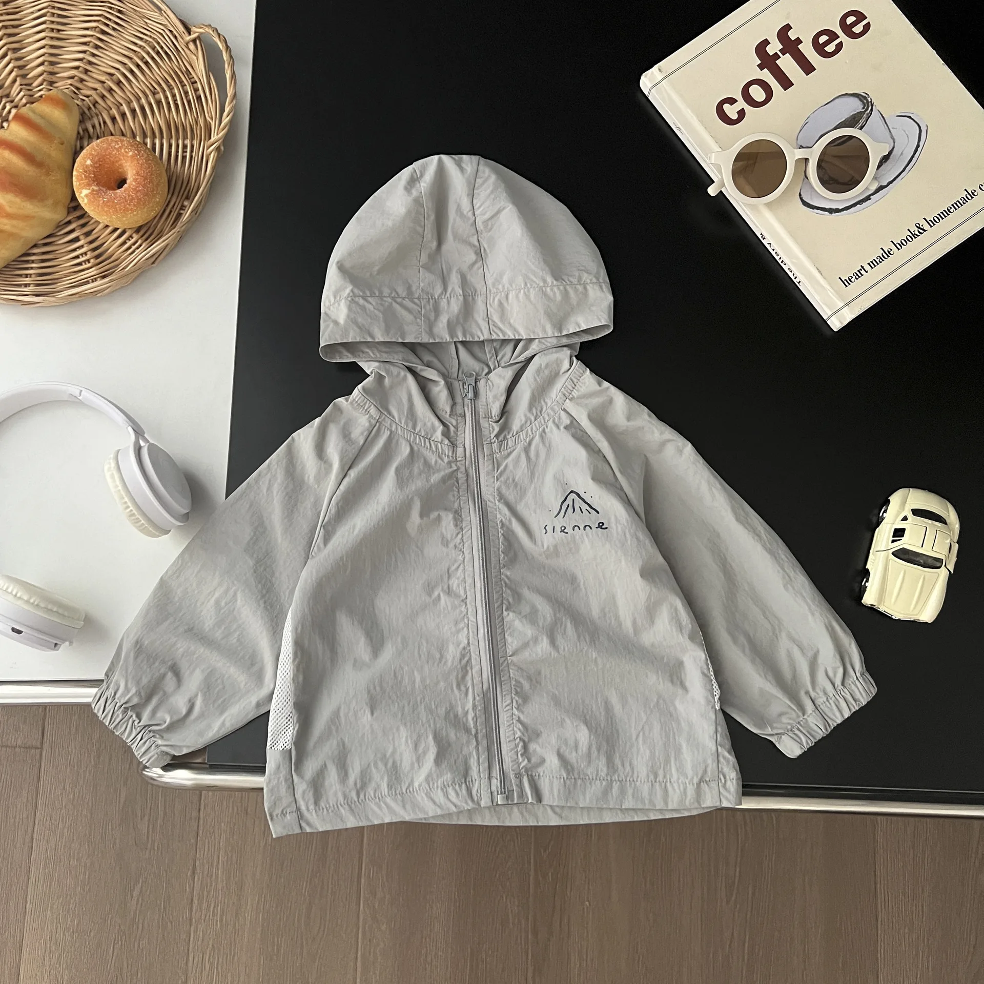 2024 Summer Children Clothes Girl Cardigan Hooded Long Sleeve Sunscreen Coats Breathable Boy Sports Jacket Kid Print Cotton Tops