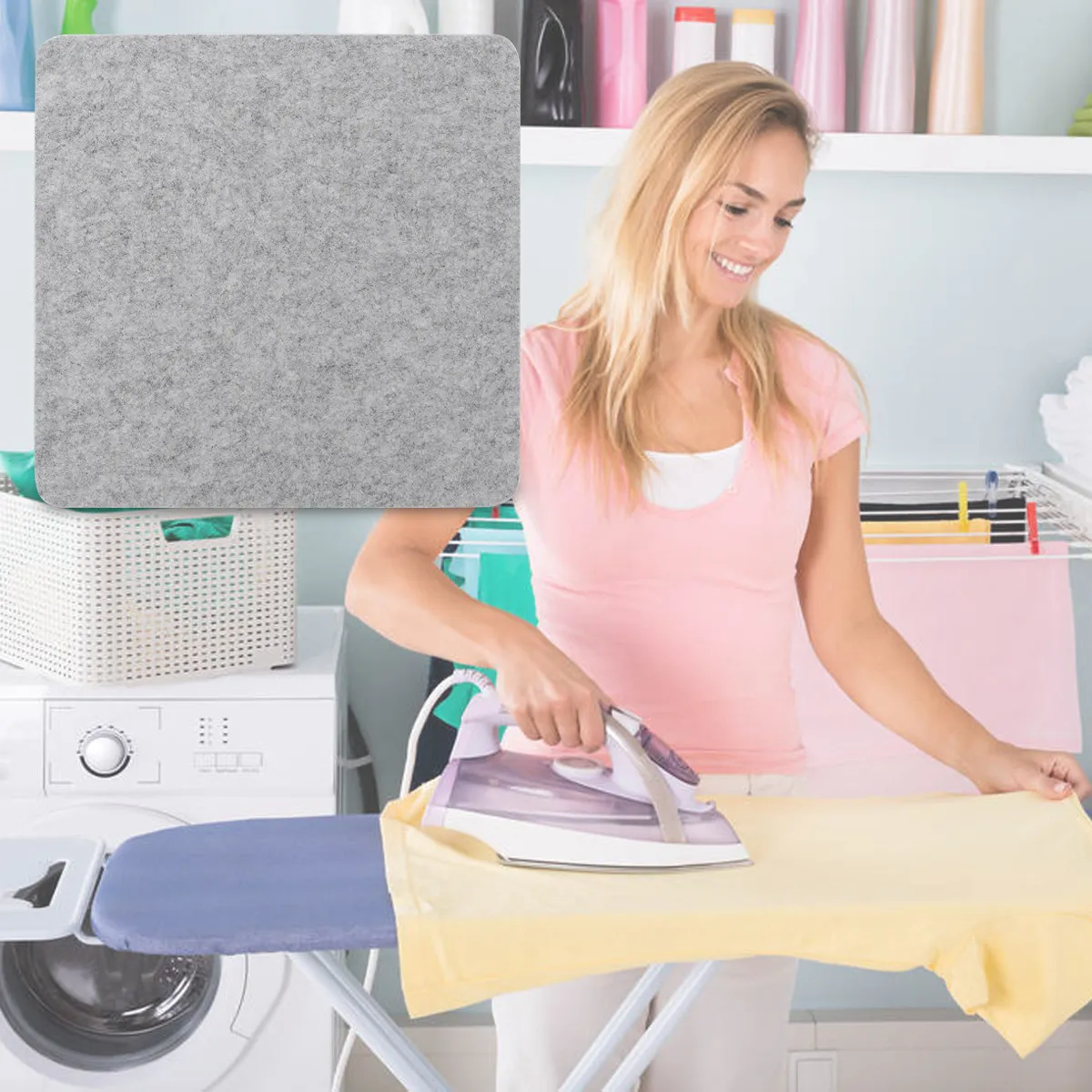 Wool Pressing Mat 9x9 Inch Natural Unbleached Felt Ironing Pad for Quilters DIY Craft Sewing Embroidery Patchwork Tabletop Dryer