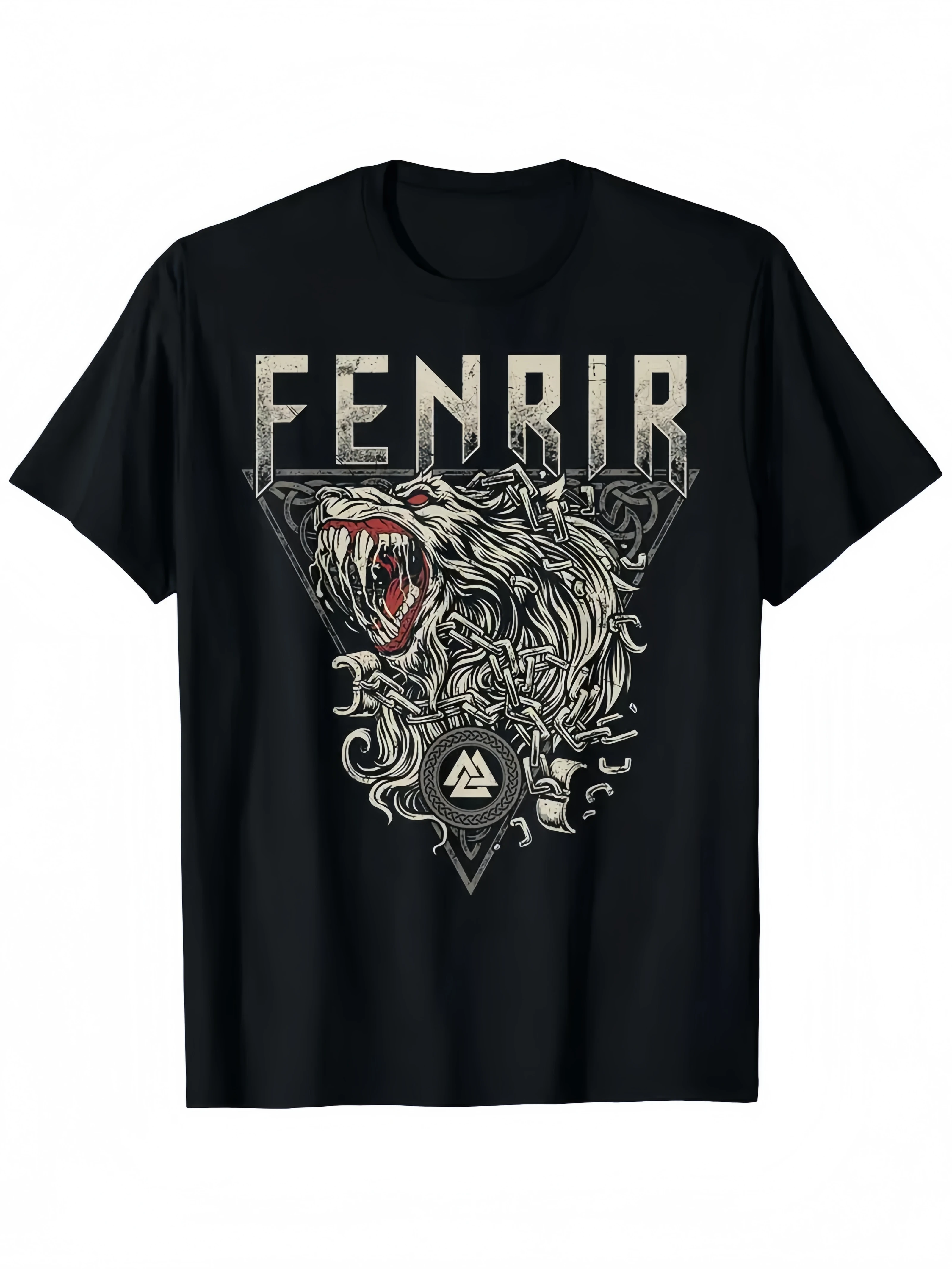 

Viking Wolf Fenille Nordic Mythology Muster T-Shirt-S-XXXL