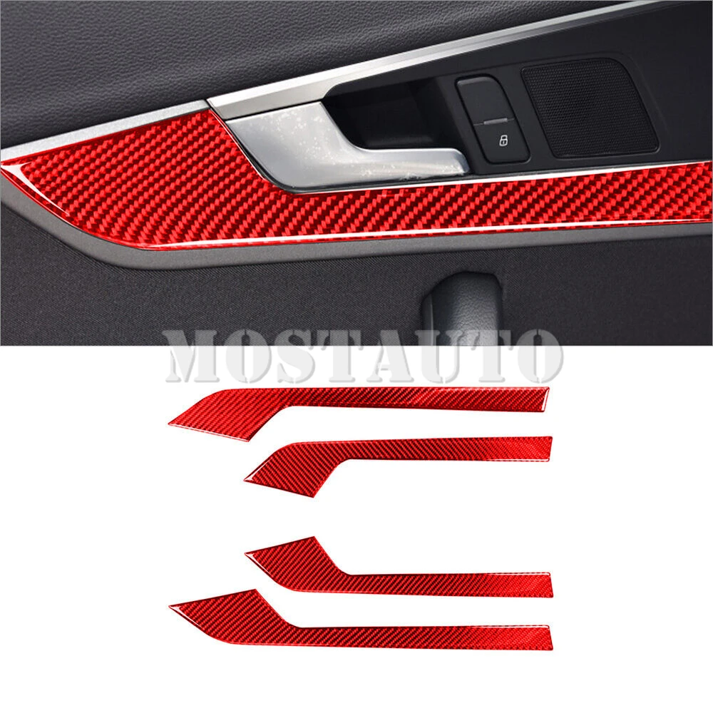 

Soft Carbon Fiber Interior Car Door Handle Panel Cover Trim For Audi A4 B9 2017-2021 4pcs （2 Color）