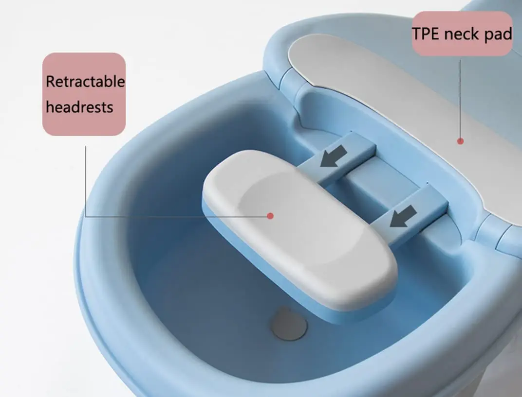 Adjustable Children Shampoo Chair For 3-10 Year Old Bathing Seat Tub Collapsible With Prevent Wet Clothes Design