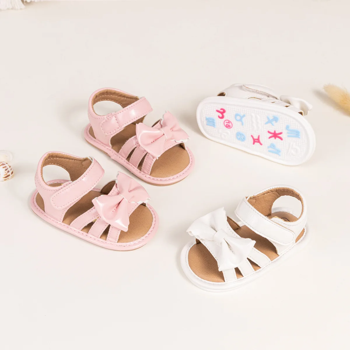 

The Newest Summer Baby Sandals Comfortable Non-Slip Rubber Soft Sole Toddler Shoes Cute Bow Baby Shoes Multi-Color Optional