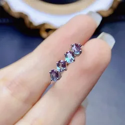 3x4mm Leaf Design 4pcs Alexander Ring Silver 925 Engagement Ring for Women Daily Wear