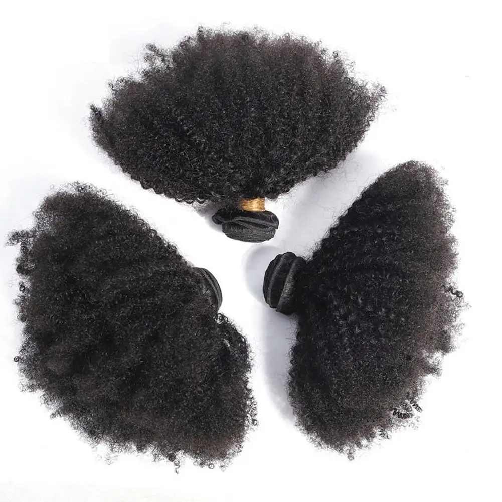 10a afro encaracolado feixes de cabelo humano encaracolado brasileiro kinky encaracolado onda cabelo humano remy jerry onda extensões de cabelo virgem