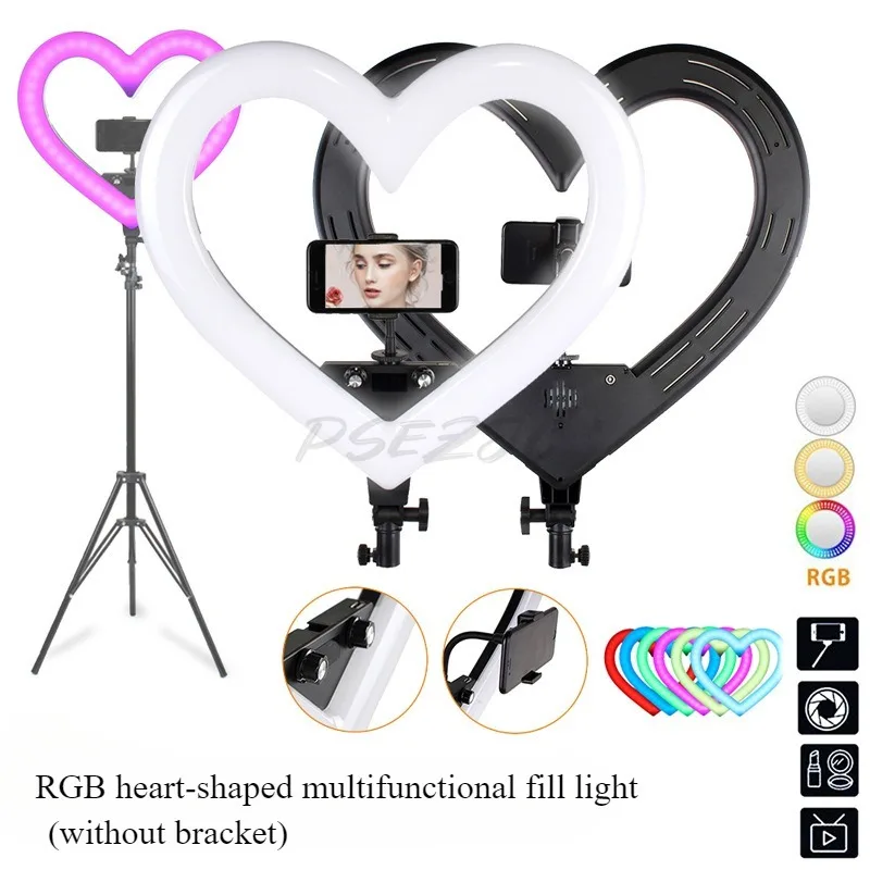 Heart Shaped RGB Multifunctional Fill Light Portable Selfie USB Phone Photography Light