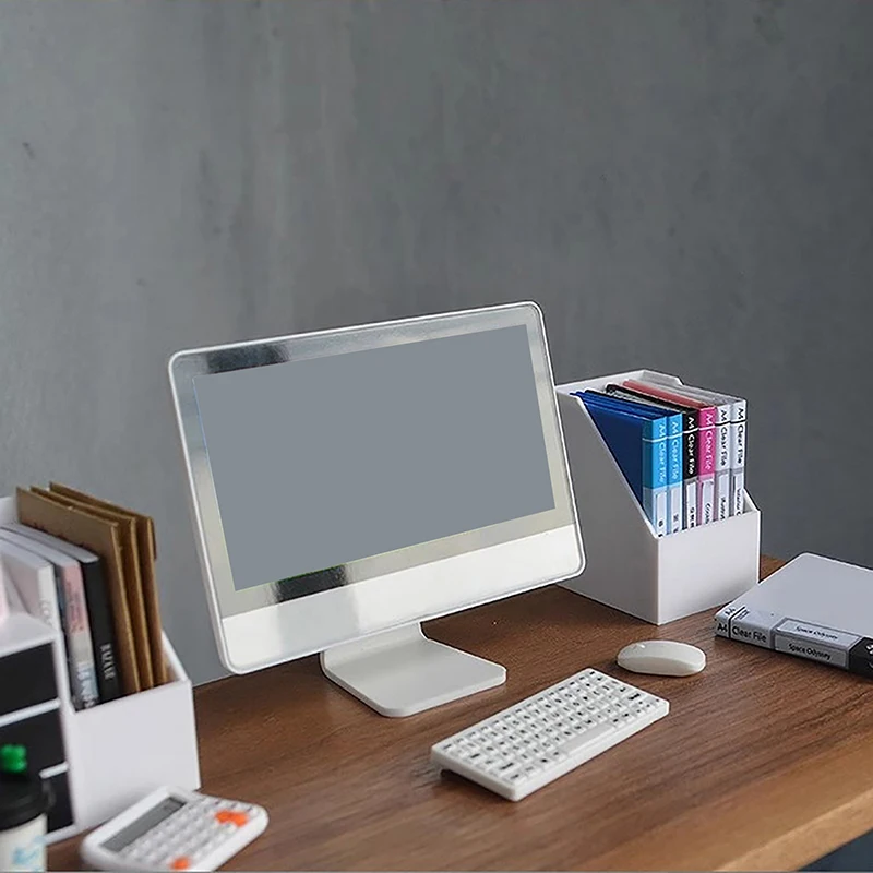 1/12 Scale Dollhouse Study Room 1Set Mini Computer Mouse Keyboard Miniature Simulation Model For Miniature Furniture Accessories