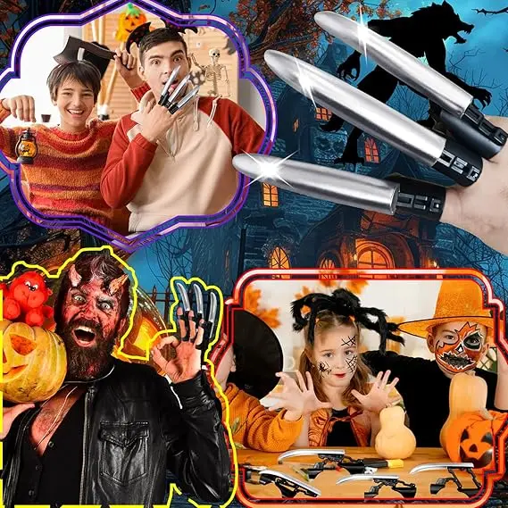 3 stücke/6 stücke Lustige Anime Cosplay Wolf Krallen Finger Tragen Versenkbare Kunststoff Krallen Coole Falten Mechanische Finger antistress Spielzeug – Detail 1