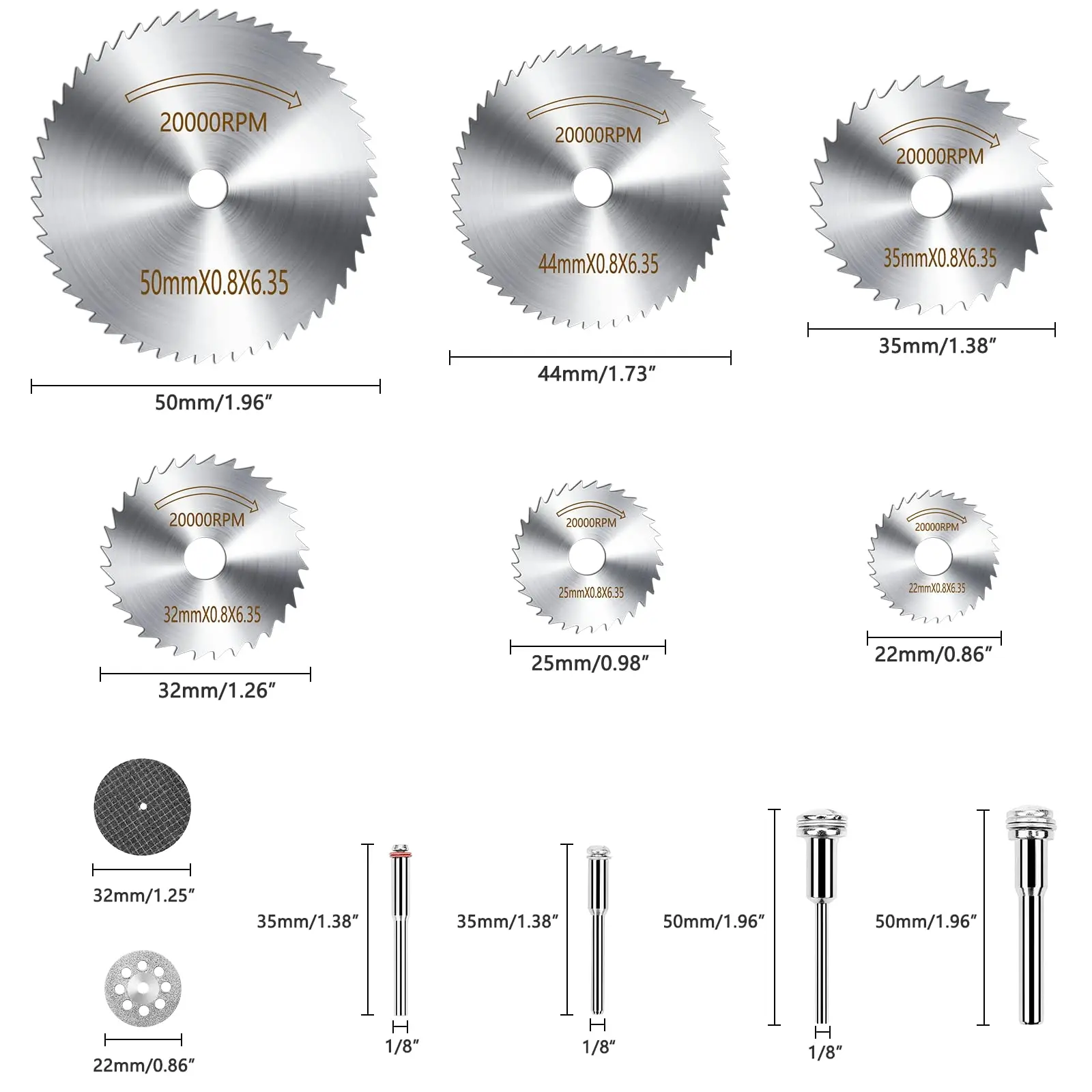 VIBRATITE 44 Pcs Cutting Wheels Set for Dremel Rotary Tool Accessories Kit Gifts for Men Great for Cutting Gems  Glass