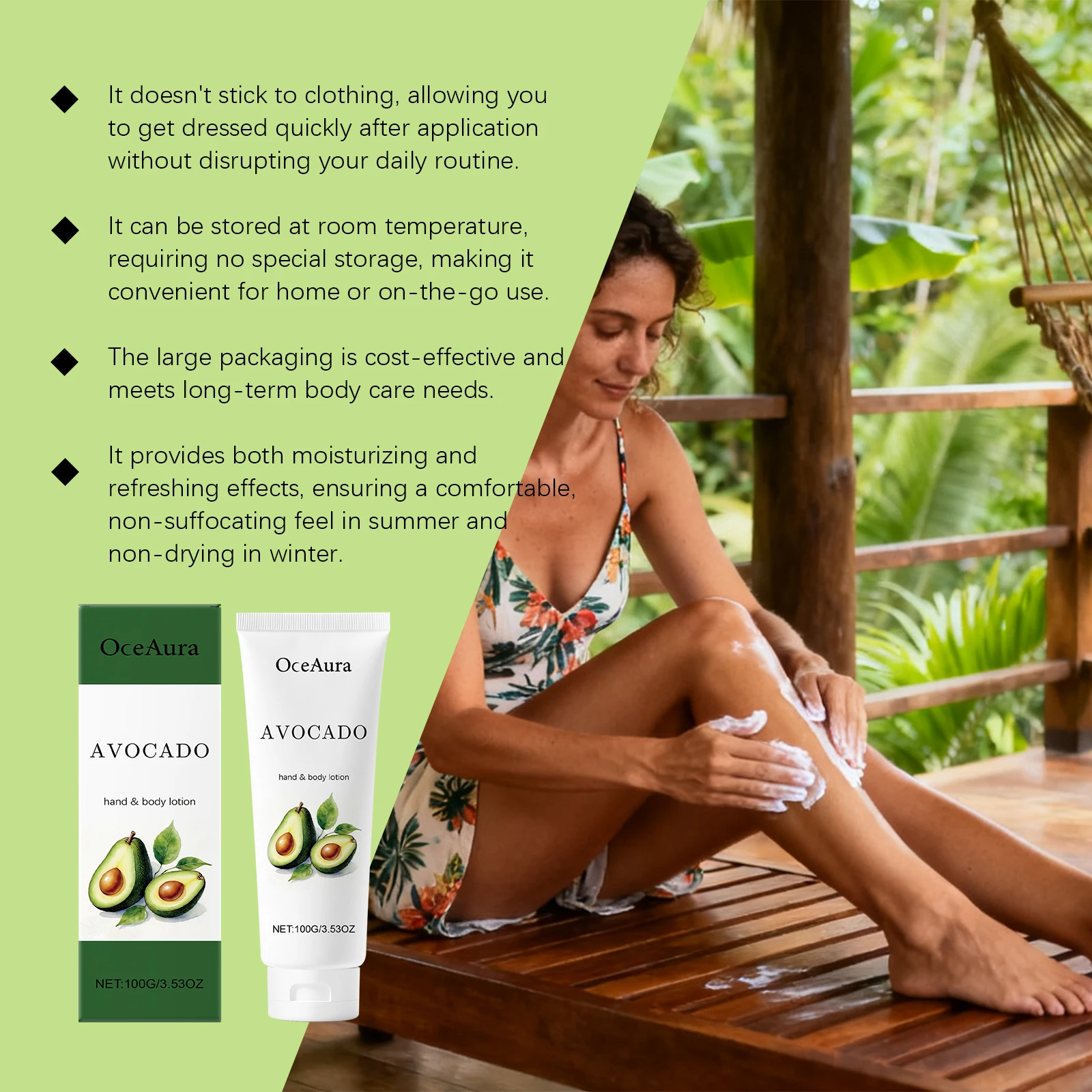 لوشن الجسم بالأفوكادو للبشرة الجافة كريم ترطيب خفيف الوزن غير دهني مع الجلسرين سريع الامتصاص للترطيب اليومي Soft100g #6