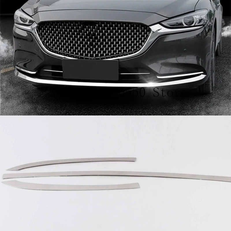 

For Mazda 6 Atenza 2020-2023 Front Bottom Bumper Plate Front Lower Bumper Grille Grill Mesh Stripes Exterior Accessories