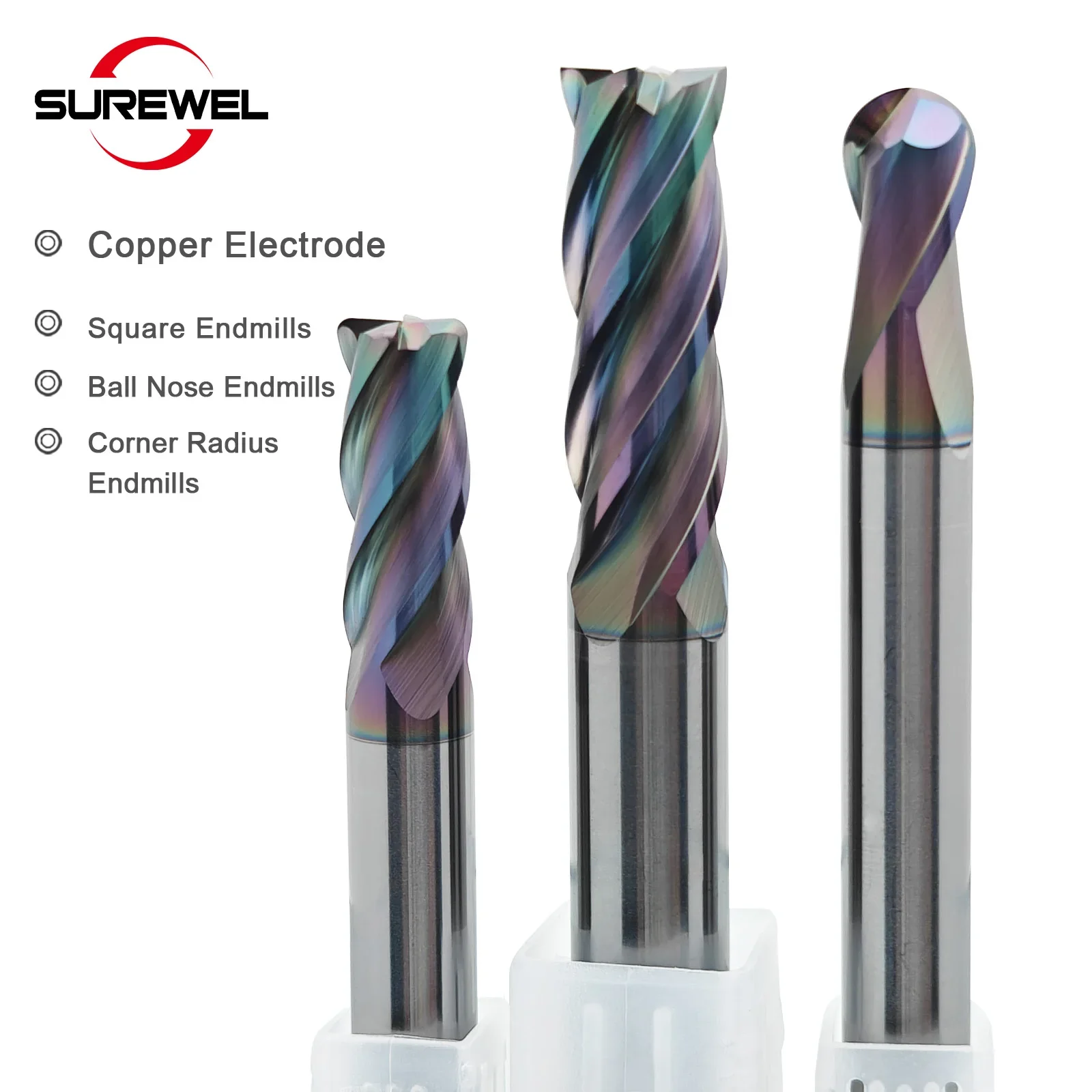 

С ‌ UREWEL DLC-покрытая концевая фреза с медным электродом D1 мм-12 мм для электроэрозионной обработки - высокоточный фрезерный инструмент с ЧПУ, твердосплавные сферические концевые фрезы