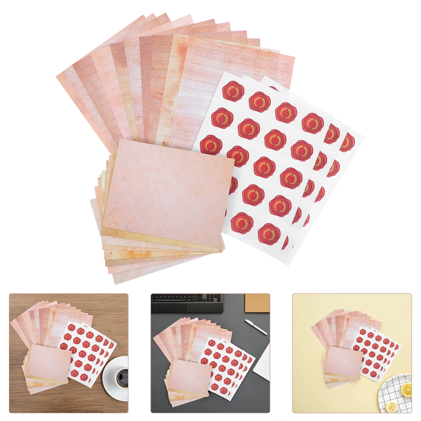 Ensemble de papier à timbres rétro, papiers d'écriture en papier, Kit de papeterie Simple