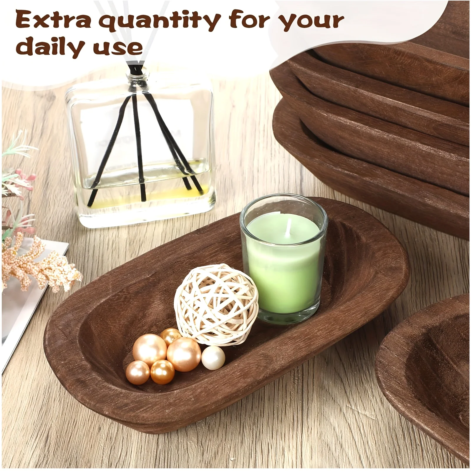 

10pcs Rustic Wooden Dough Bowls – Hand-Carved Paulownia Wood Bowls for Home Decor, Craft Projects, Fruit Display & Farmhouse Sty