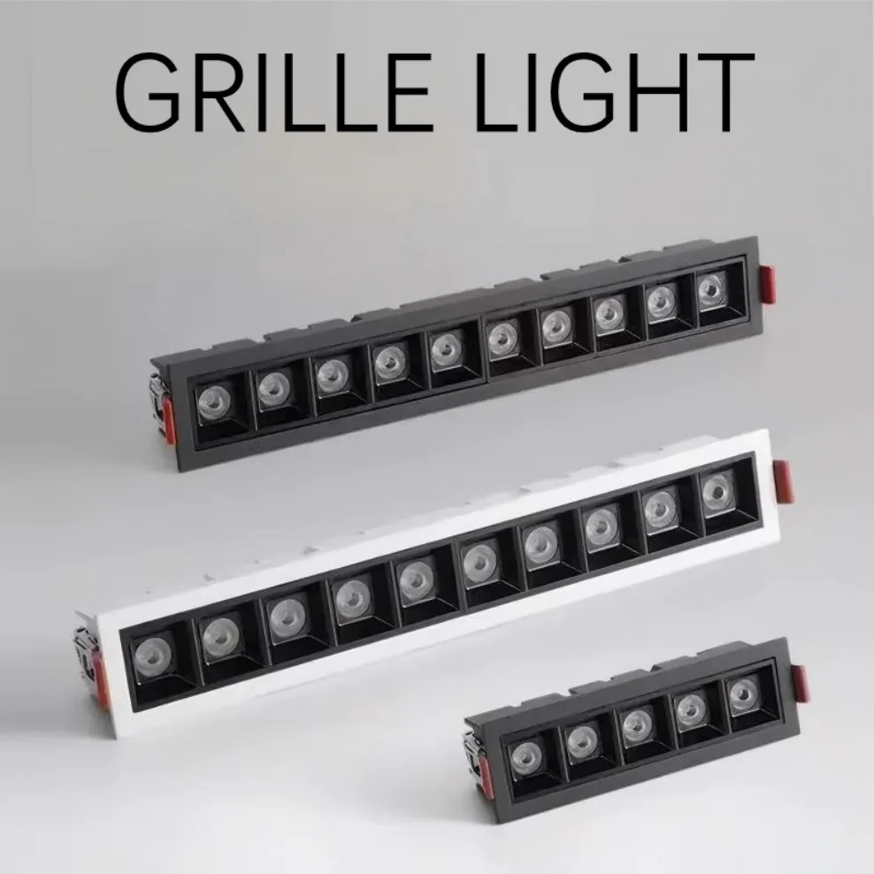 

LED Downlight 10W 20W 30W AC 175-265V Ceiling Lights Recessed Grille lamp Line Lights Indoor Lighting LED Spot lamp Aluminum