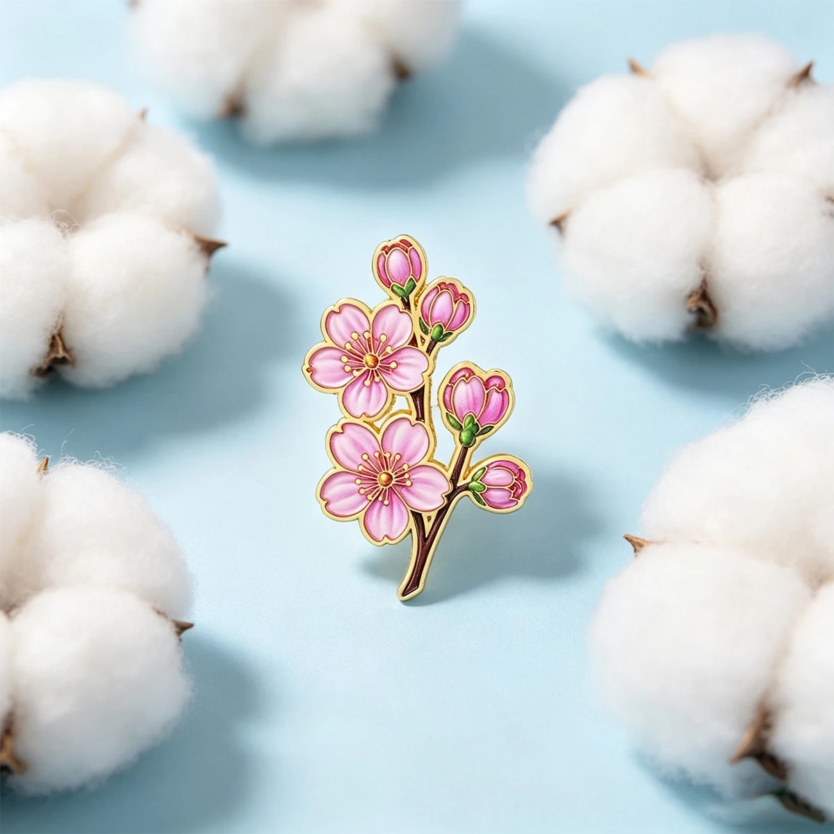 Cherry Blossom Enamel Pins Flowers Brooches Badge Lapel Pin For Backpack Clothes Accessories Fashion Jewelry Birthday Gifts