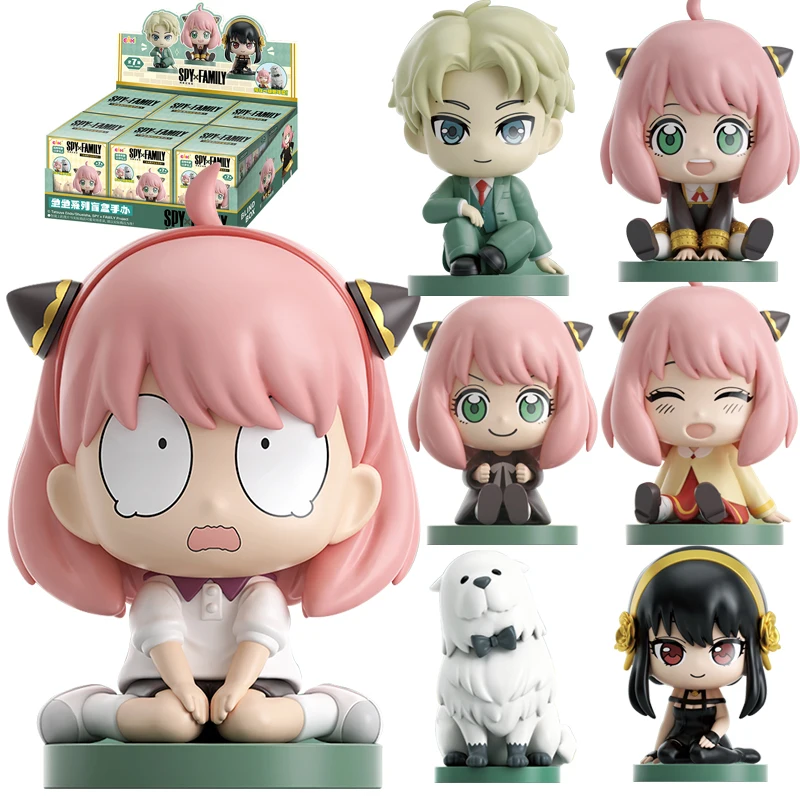 

EAKI Spy×Family Original Blind Box Cartoon Anime Action Figure Anya Loid Yor Bond Mini Sitting Desktop Decoration Friend gift