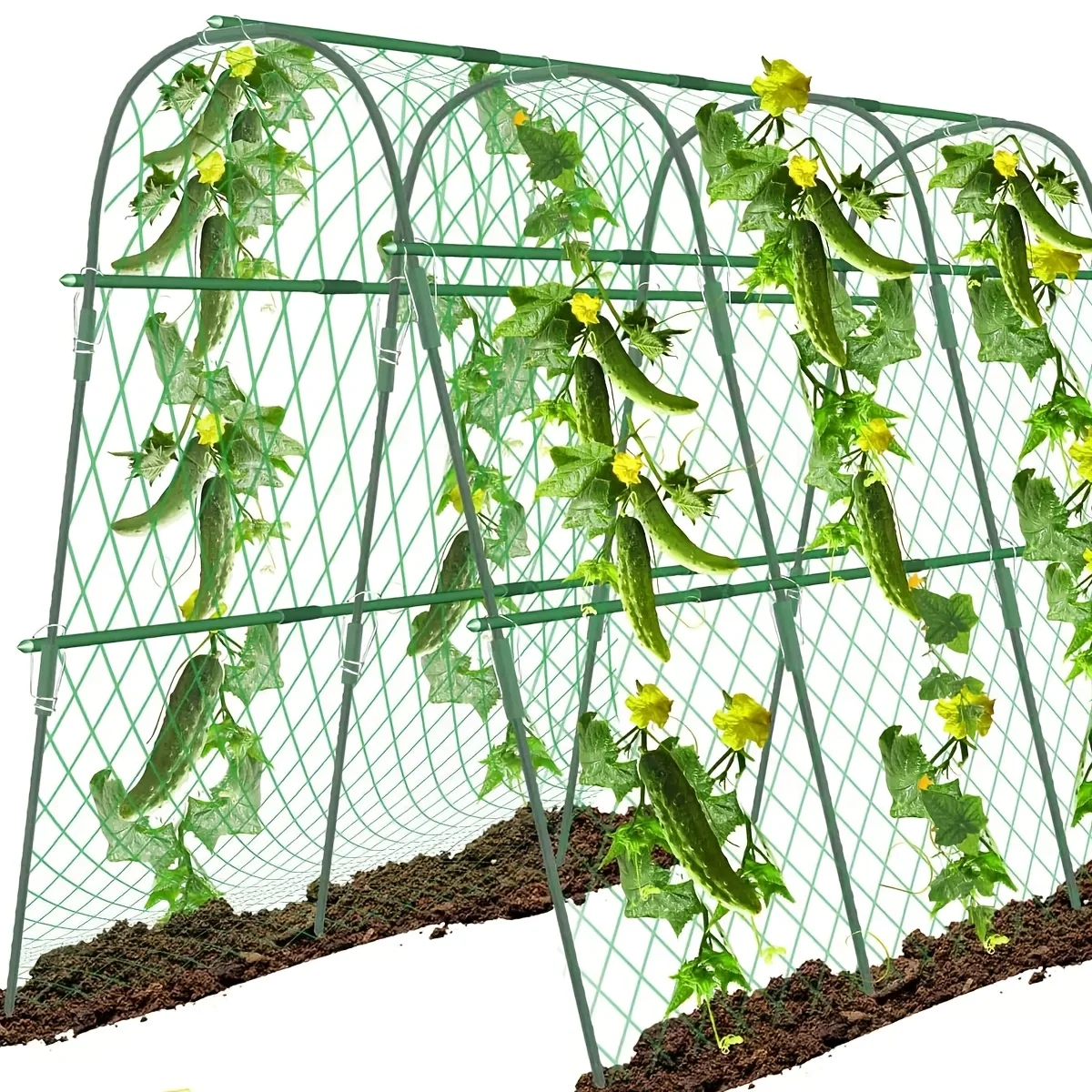 green-outdoor-garden-arch-frame-easy-assembly-plant-stand-climbing-vegetable-plant-support-trellis-greenhouse-fruit-flower-joini