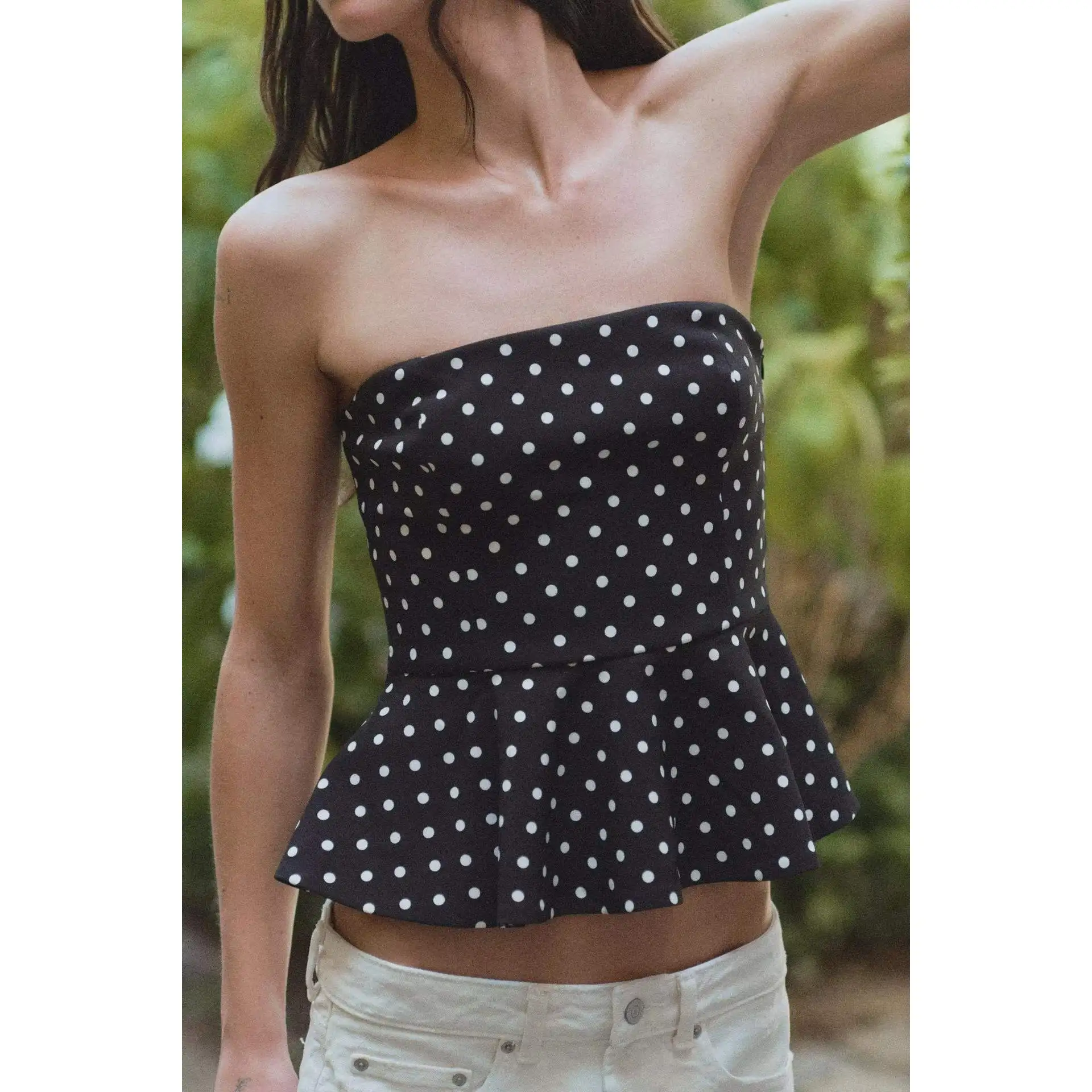 Elegant Nine-Point Short Skirt Style Tube Top Women's Fashion ZR Wind 4772001 Slim Fit Summer Season Versatile Short Length