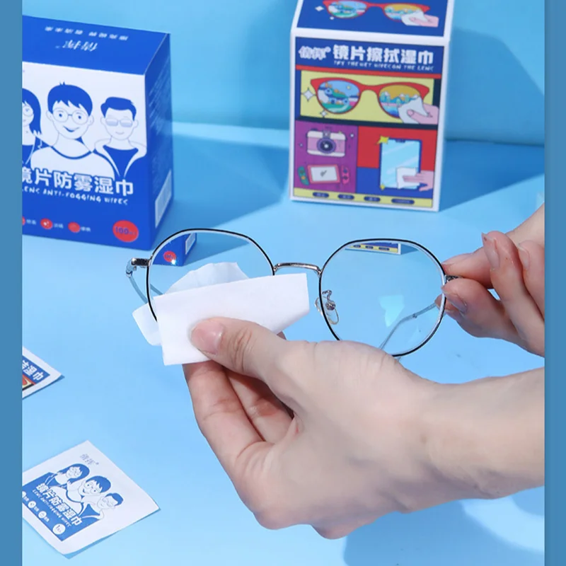 Anti-fog Eyeglass Wipes Disposable Lens Cleaning Cloth Long Lasting Defog Wipes For Glasses Camera Lenses Spectacle Quick Clean
