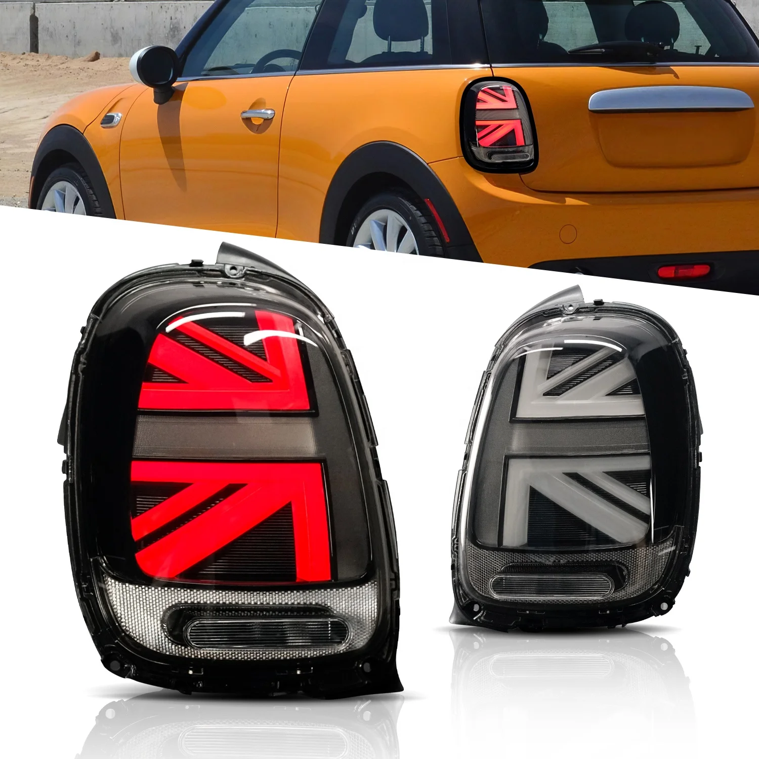 Archaic LED Taillight For MINI Cooper F55 F56 F57 Tail Lights 2014-UP Rear Tail Light MINI Coopers F56 JCW Union Jack Tail Light