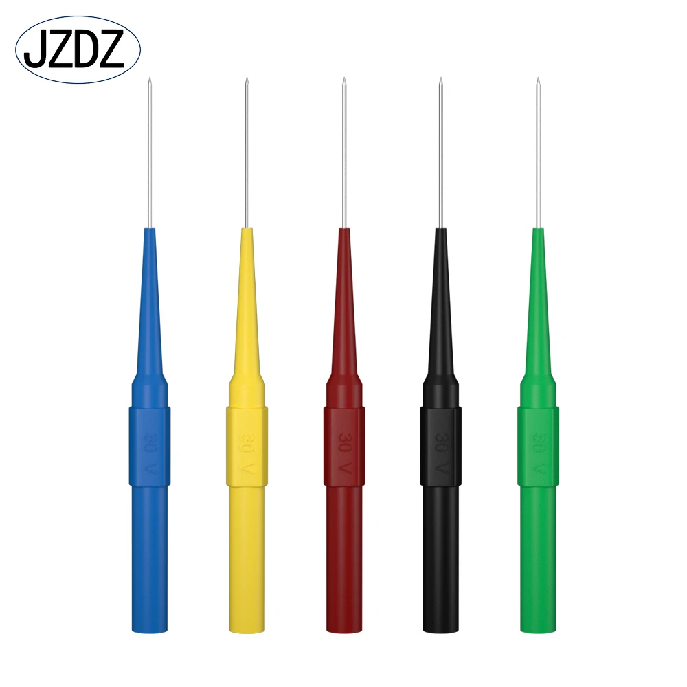 JZDZ 15pcs Insulation Non-destructive Piercing Test Probe Multimeter Stainless Puncture Back Probe 3 Angles J.30009