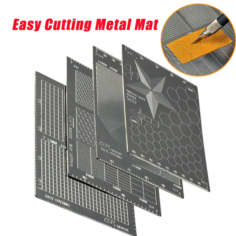 

92x72mm Masking Tape Cutting Pad Diy Model Making Stainless Steel Camouflage Geometric Carving Tools Mat Easy Cutting Tools 1pc