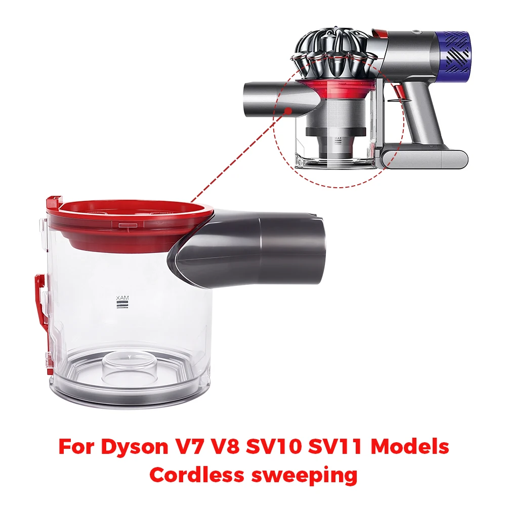 Aspiradora inalámbrica de mano, cubo de basura para Dyson V7 V8 SV10 SV11, repuestos, accesorios de repuesto