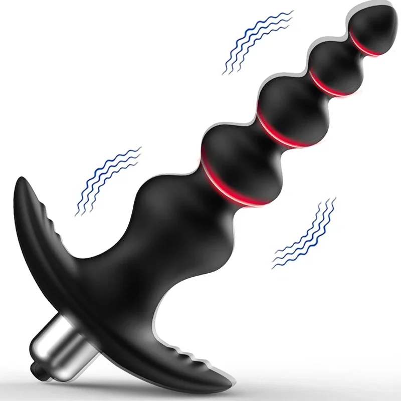 Anal beads butt plug clitoris G spot stimulator vibrator male prostate massager soft silicone big adults sex toys for Man Woman