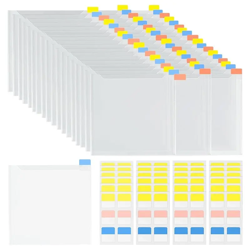 

【HOT ITEMS】For Holding Scrapbook Paper, Cardstock Vinyl Sheets- 6X6 Inch 36PCS Storage Organizer With 60PCS Sticky Index Tabs In