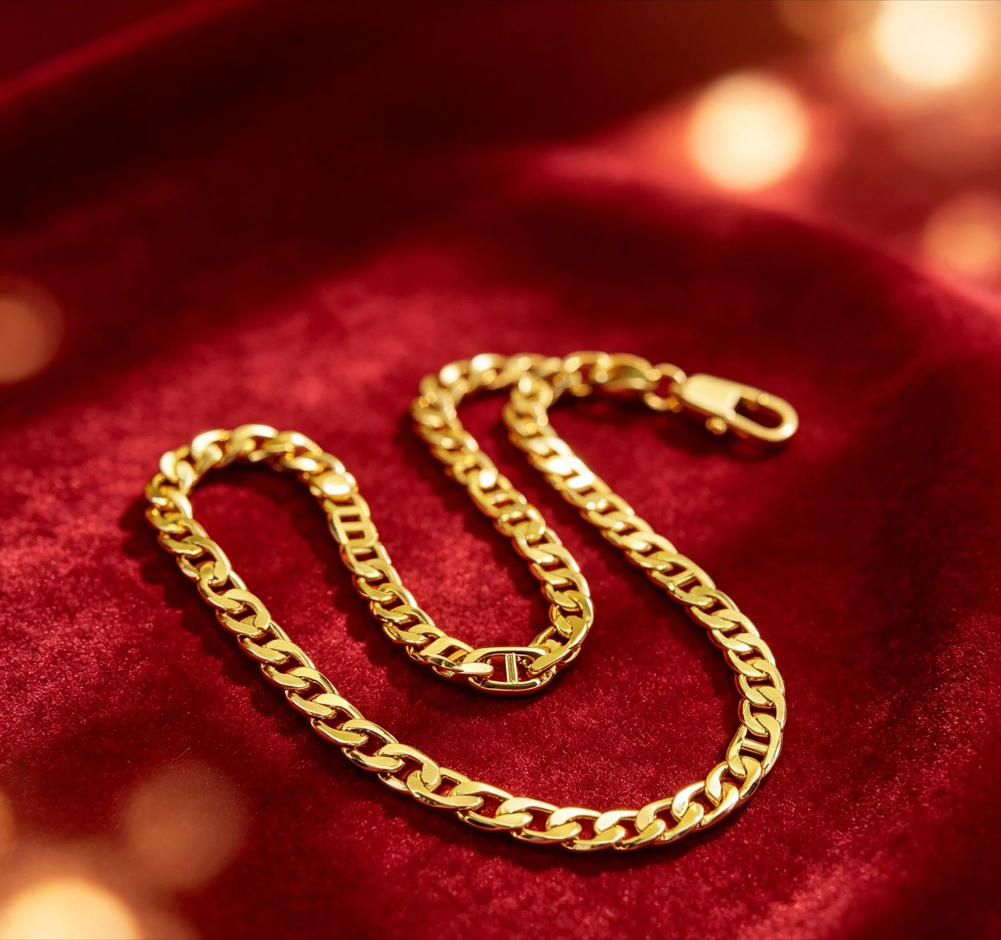 18K AU750 Pure Gold real gold Men's 6MM Japanese Necklace Cuba Necklace  Giving a gift to a friend