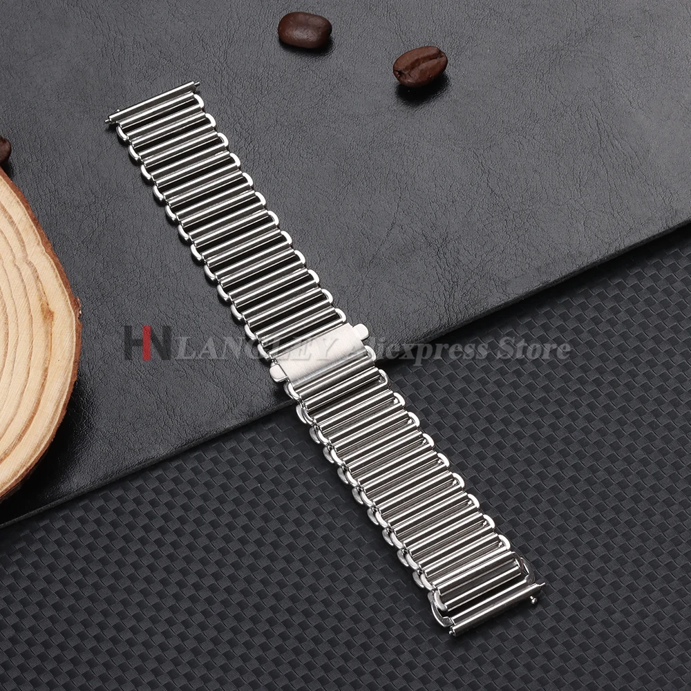 316L Stainless Steel Watchband 18mm 20mm 22mm Bonklip Bracelet Quick Release Detach Bracelet Silver Black Metal Universal Straps