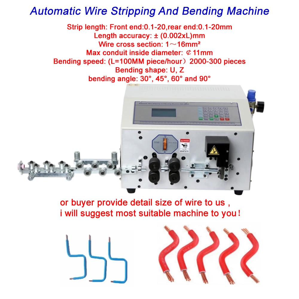 

SWT508-ZW16 Updated 4 Rollers Computer Automatic Wire Stripping And Bending Machine For Angle Bender Customized Bending Type