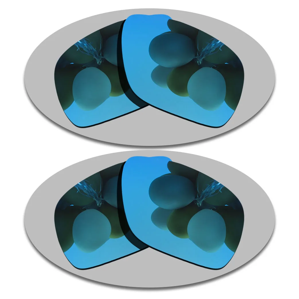 2 Pairs Sky Blue&Sky Blue Lenses Replacement For-Oakley Breadbox Polarized Sunglasses