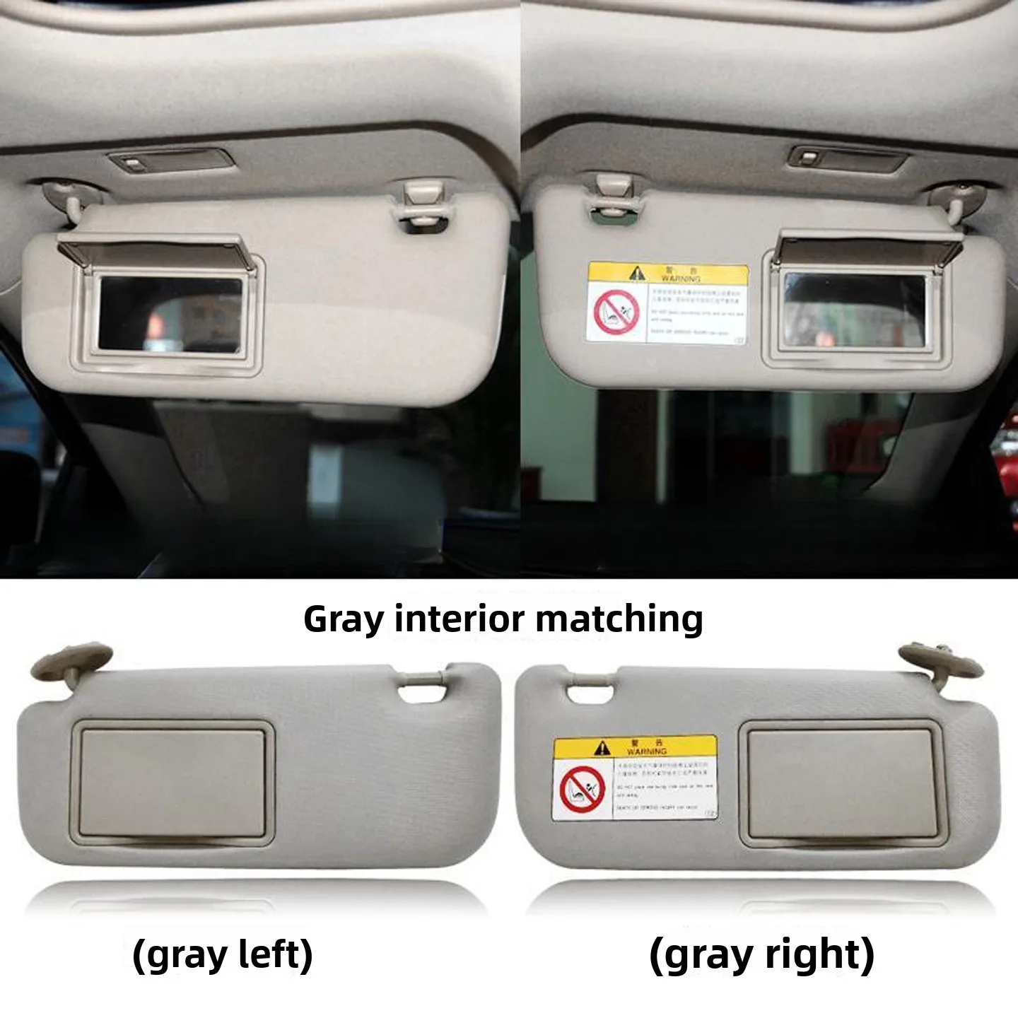 Gray Beige For Toyota Corolla, Leiling 2014-2024, Sun visor Car visor Sunscreen Blackout Sun visor Makeup mirror